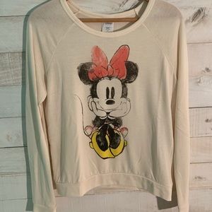 DISNEY minnie mouse cream colored long sleeve top